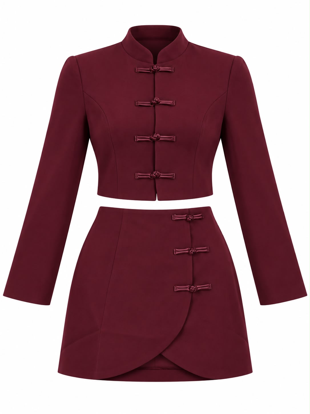Set burgungy falda