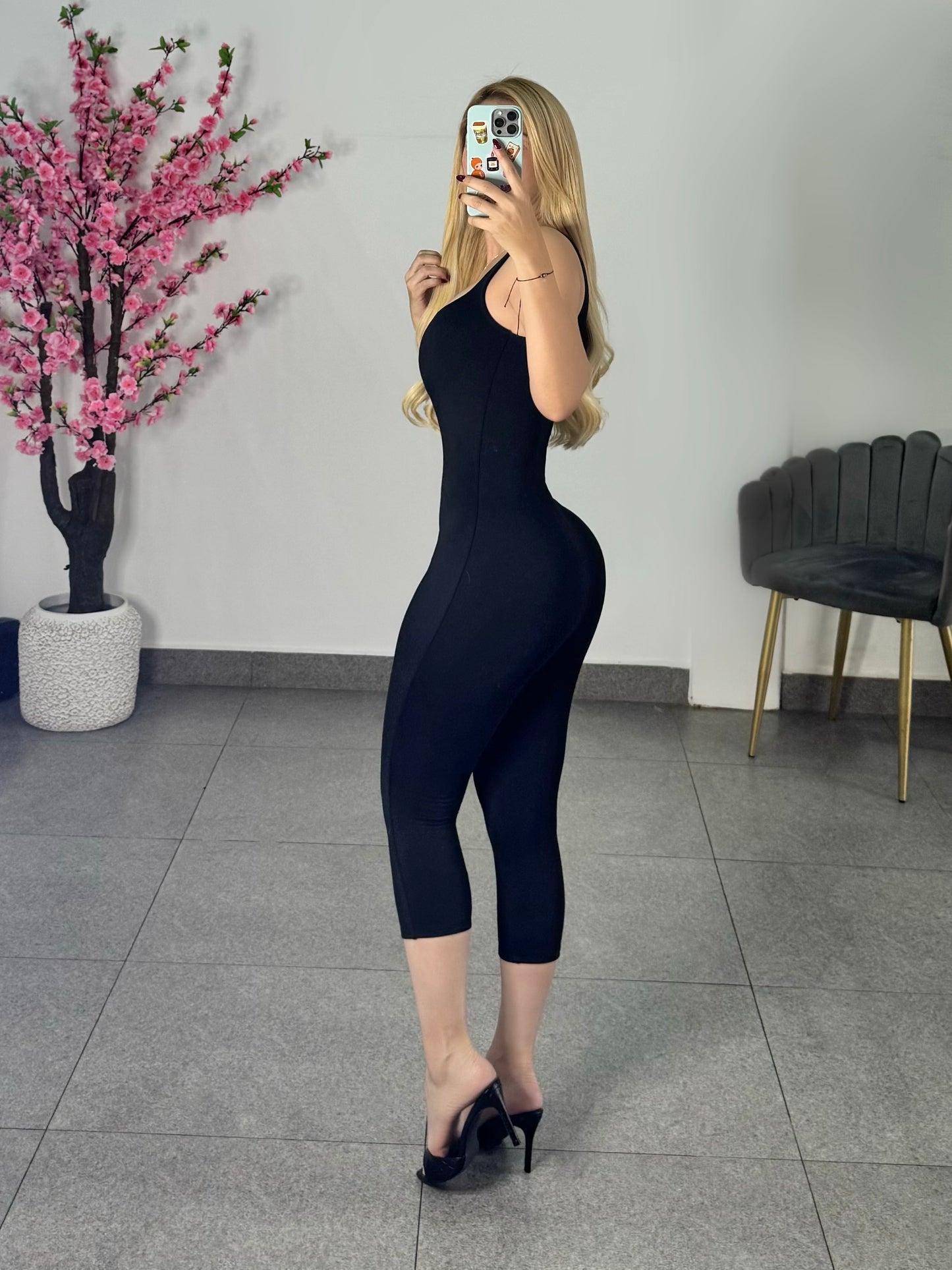 Jumpsuit capri negro