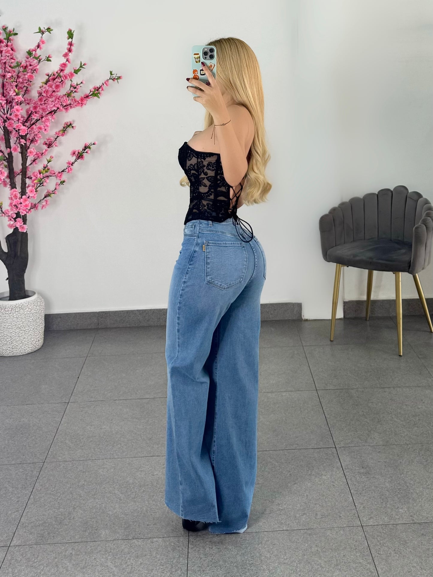 Top negro encaje strapless