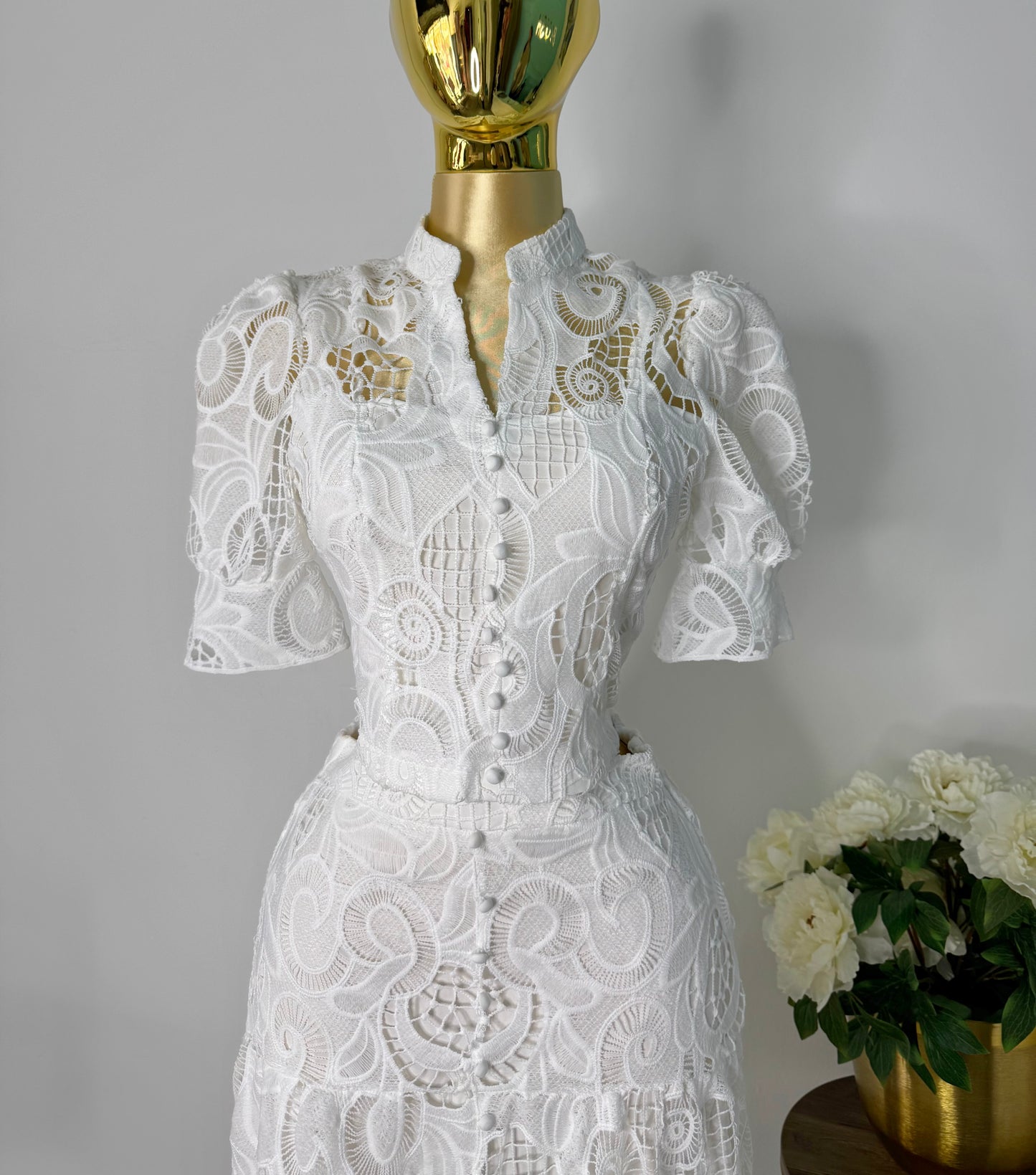 Set blanco tejido