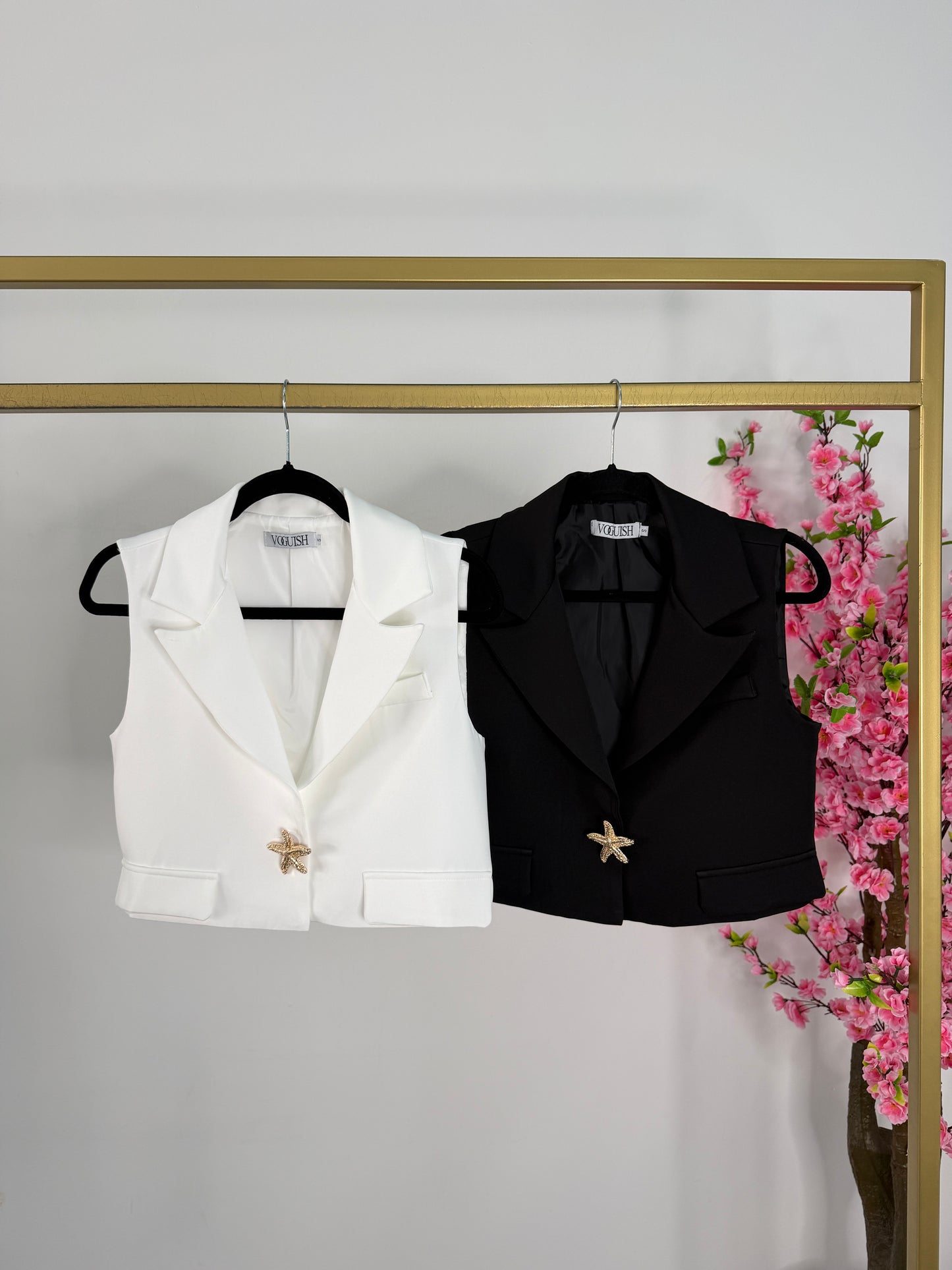 Blazer corto blanco estrella
