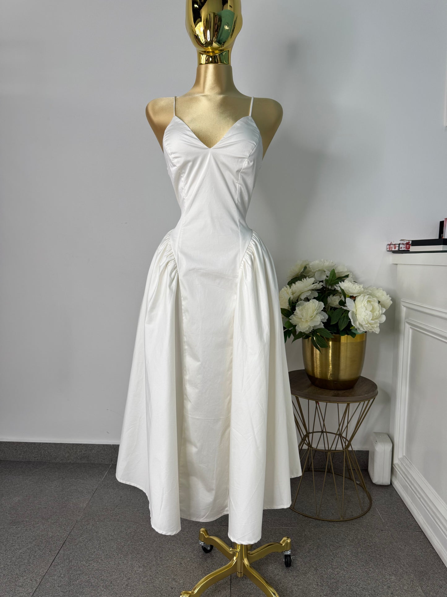 Vestido midi blanco