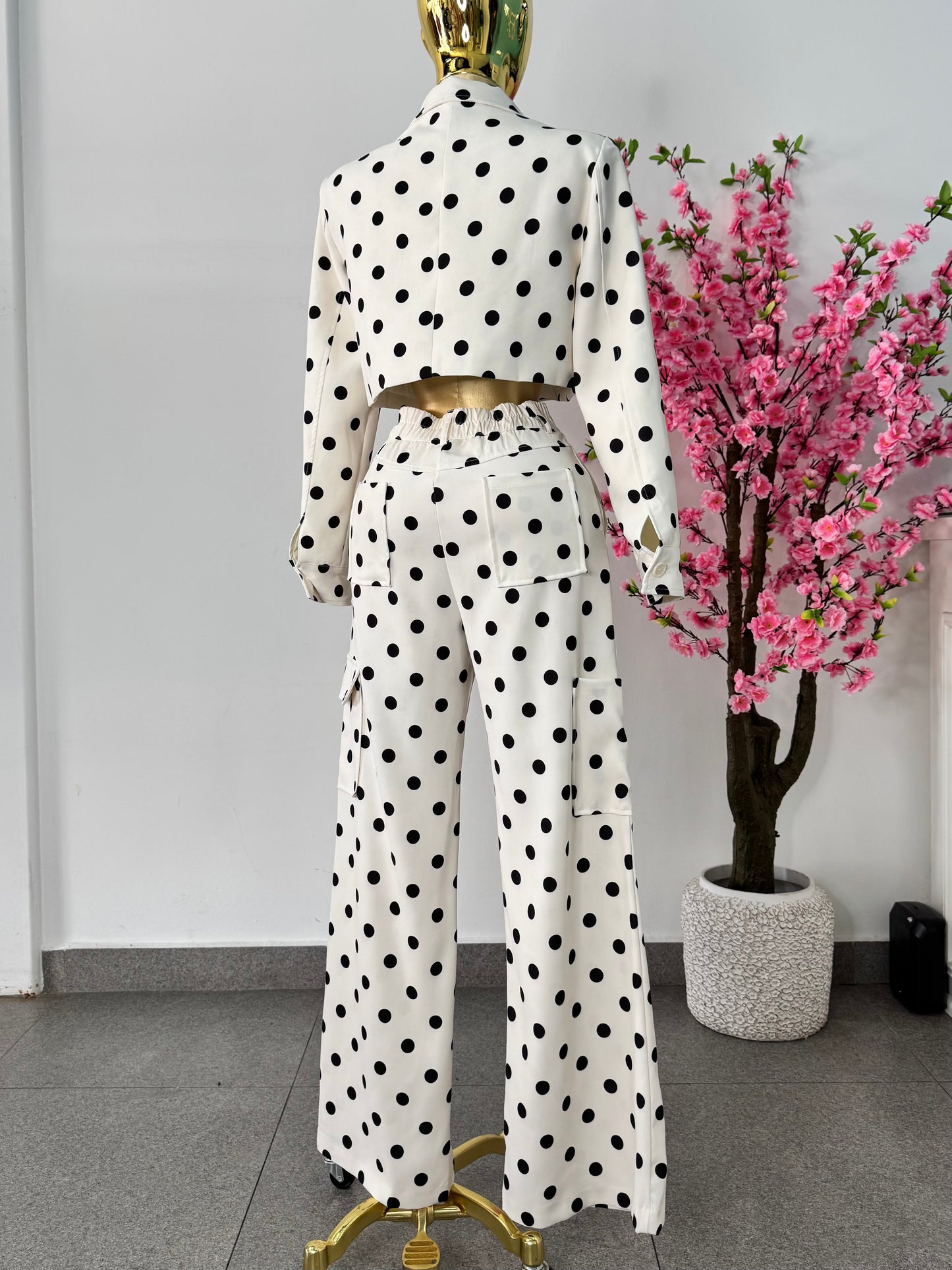 Set polka dots ivory