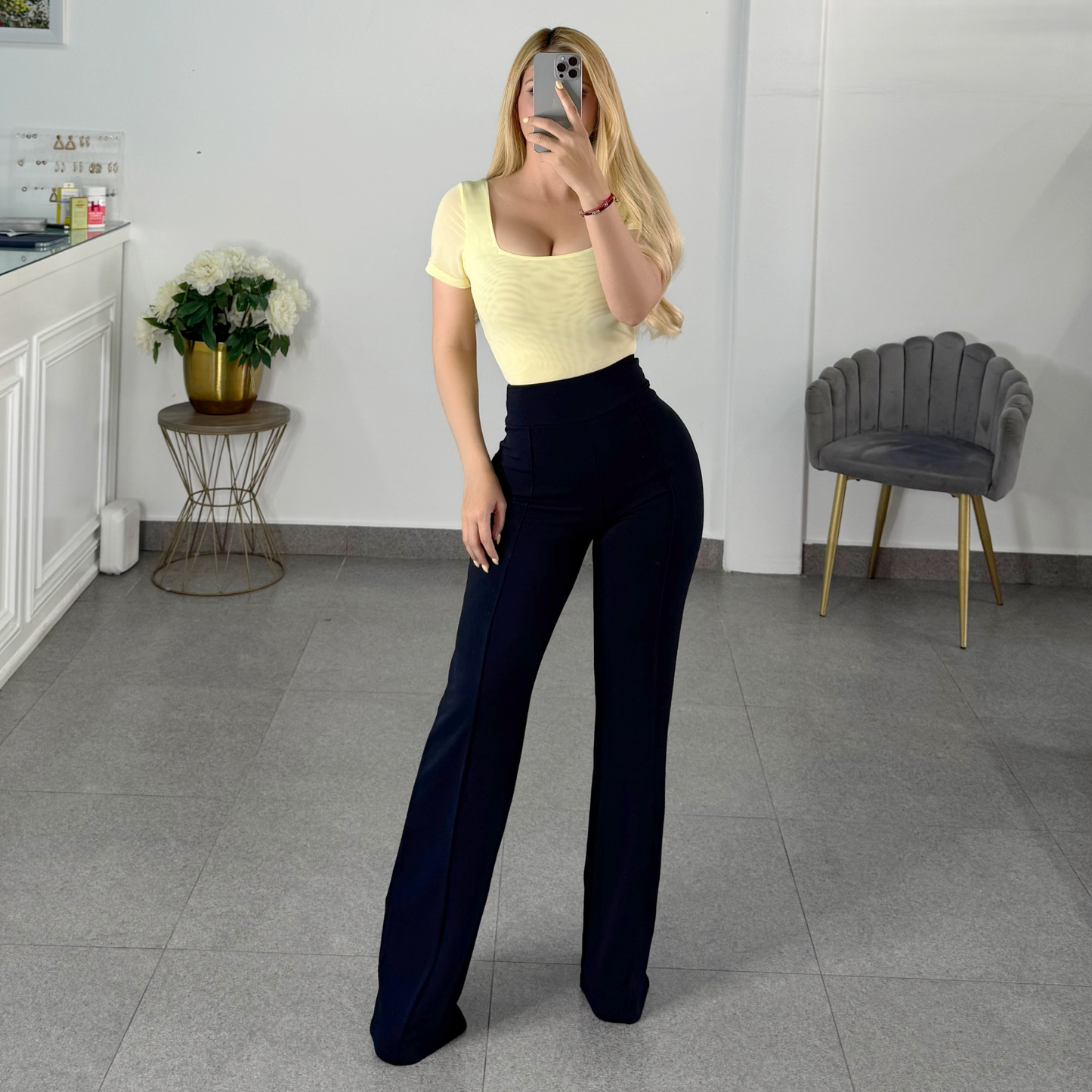 pantalon corte Palazo negro