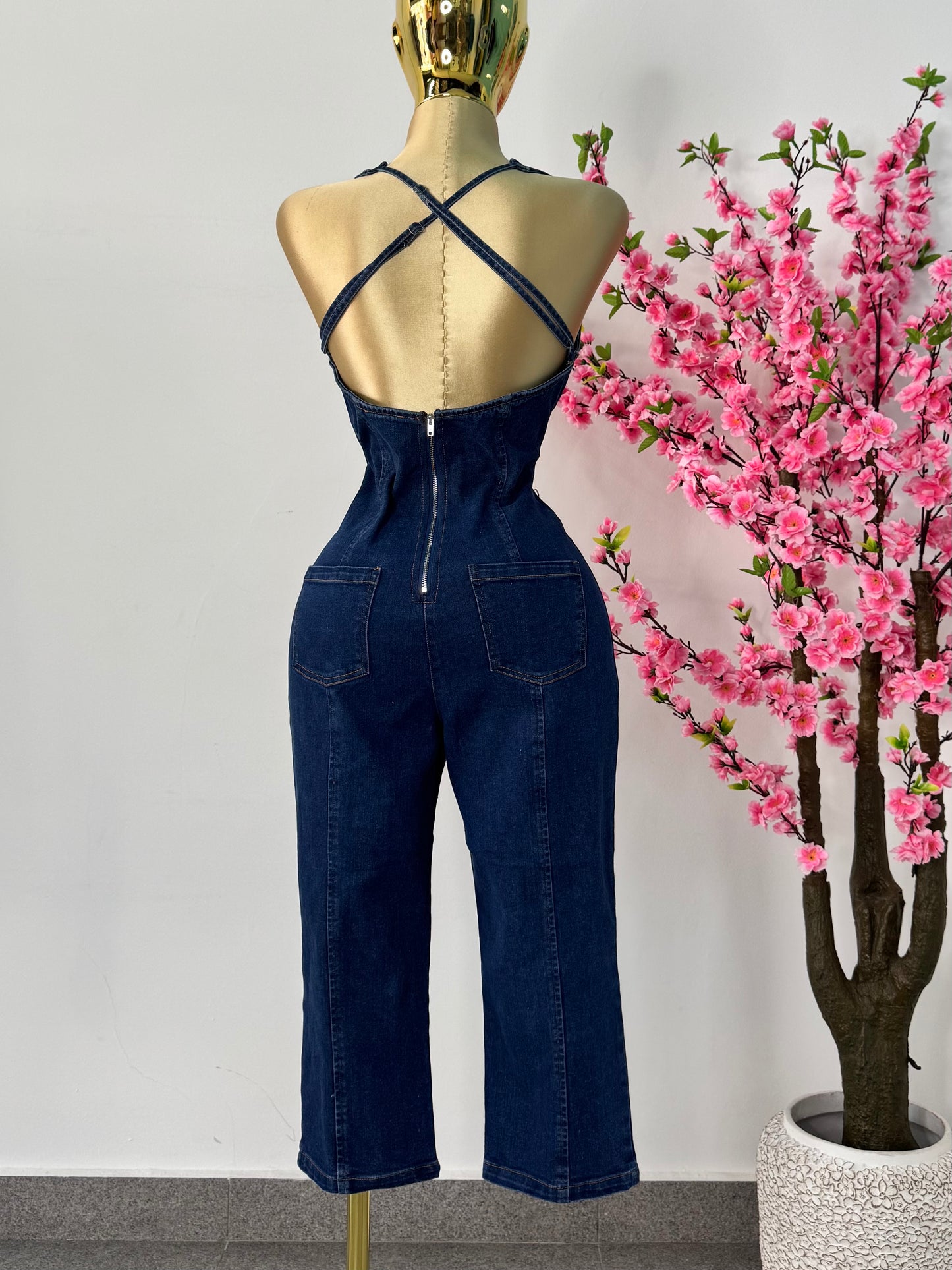 Jumpsuit mezclilla corte capri