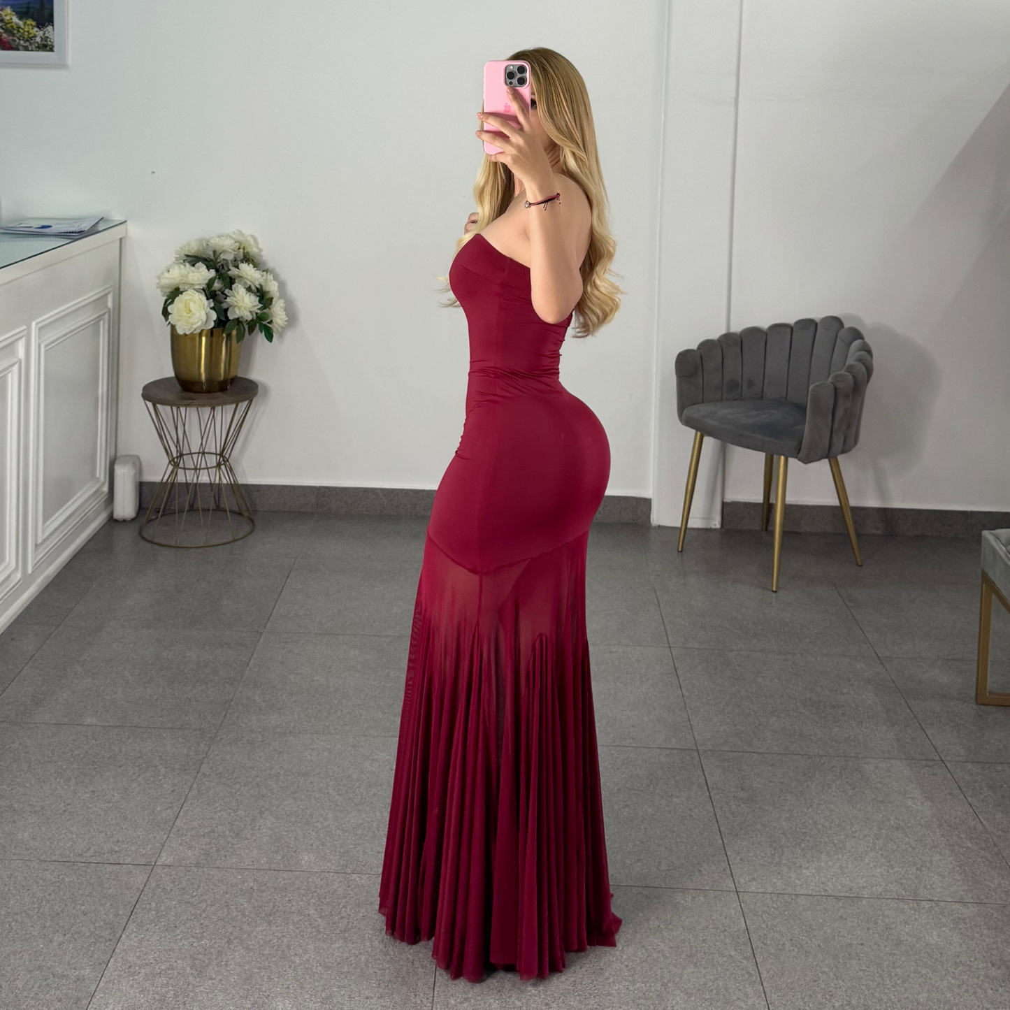 Vestido tinto licra