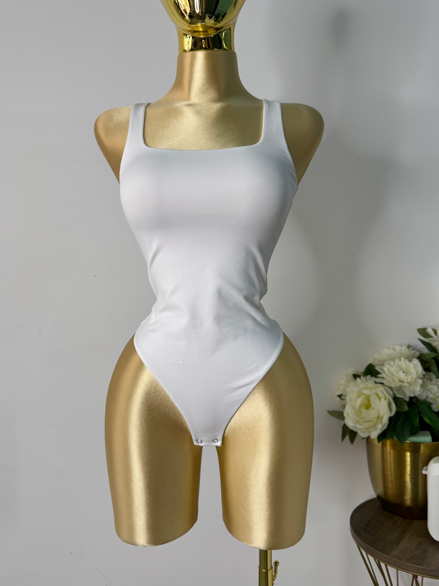 Body doble licra tirantes blanco