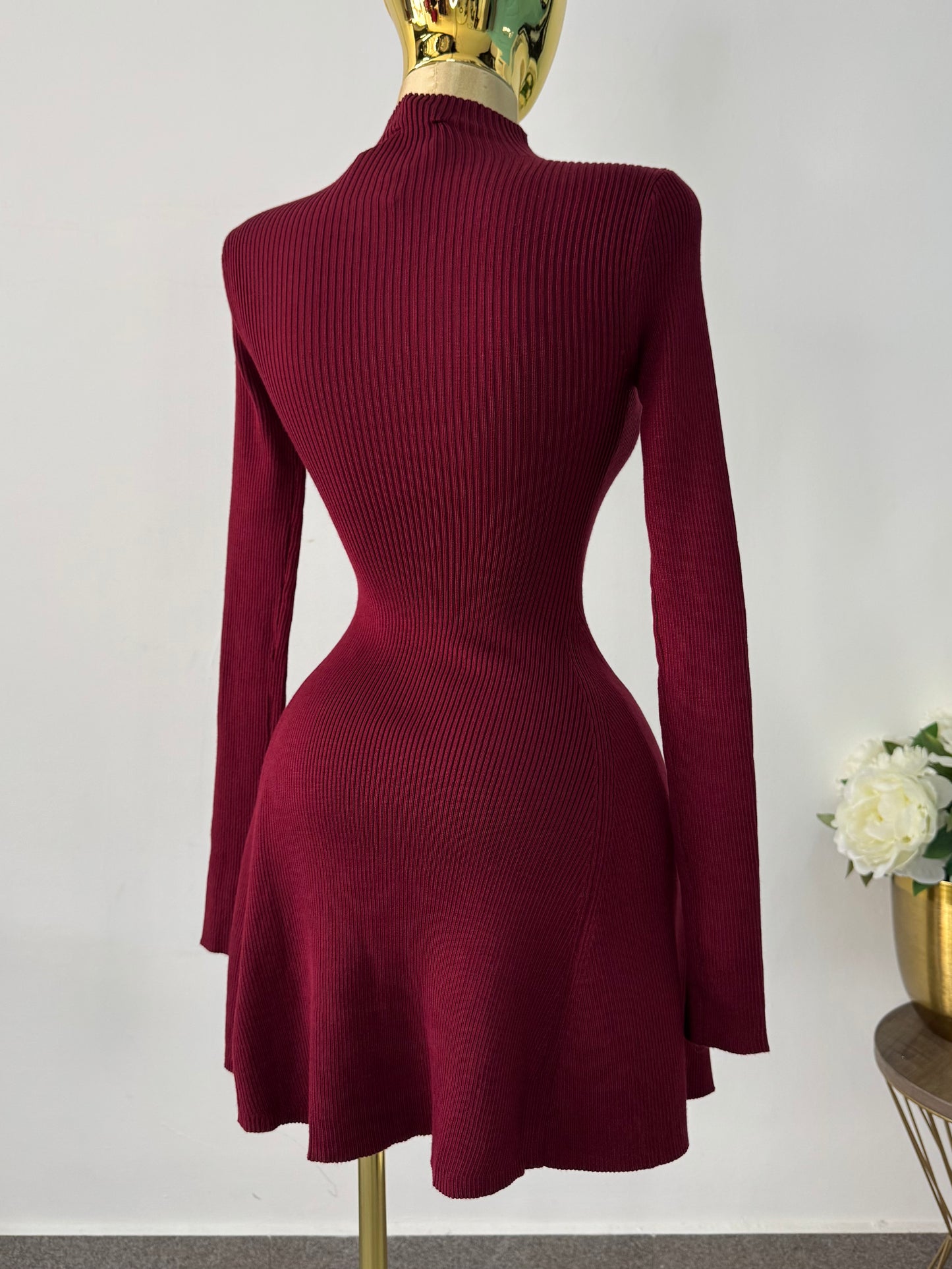 Vestido punto tinto manga larga