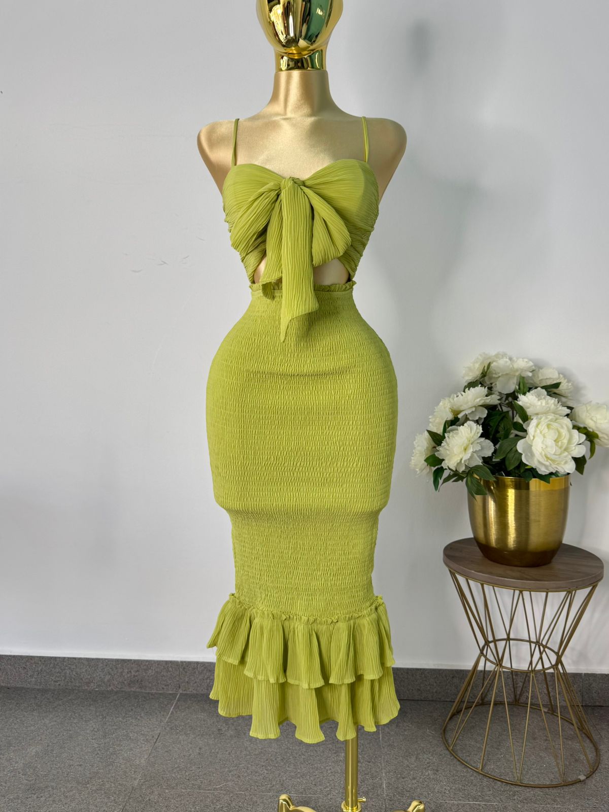 Vestido verde lima