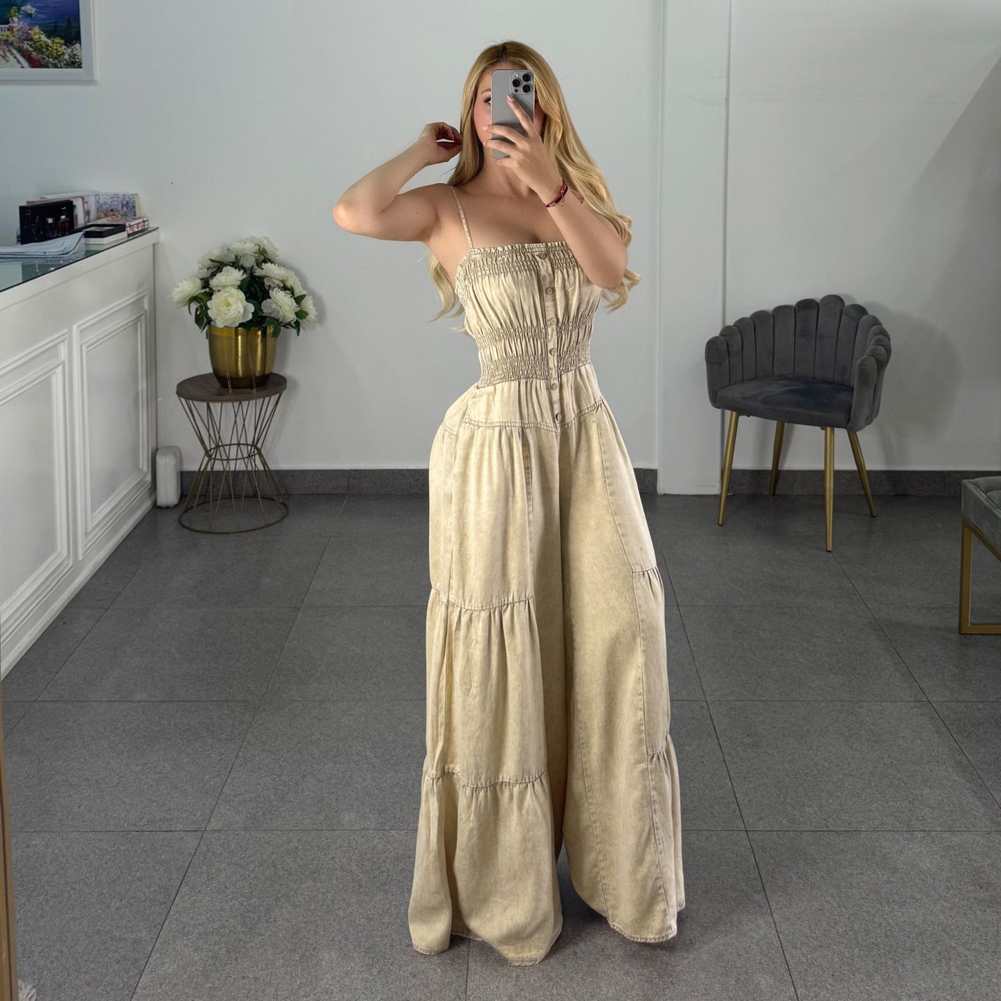 Jumpsuit mezclilla deslavada