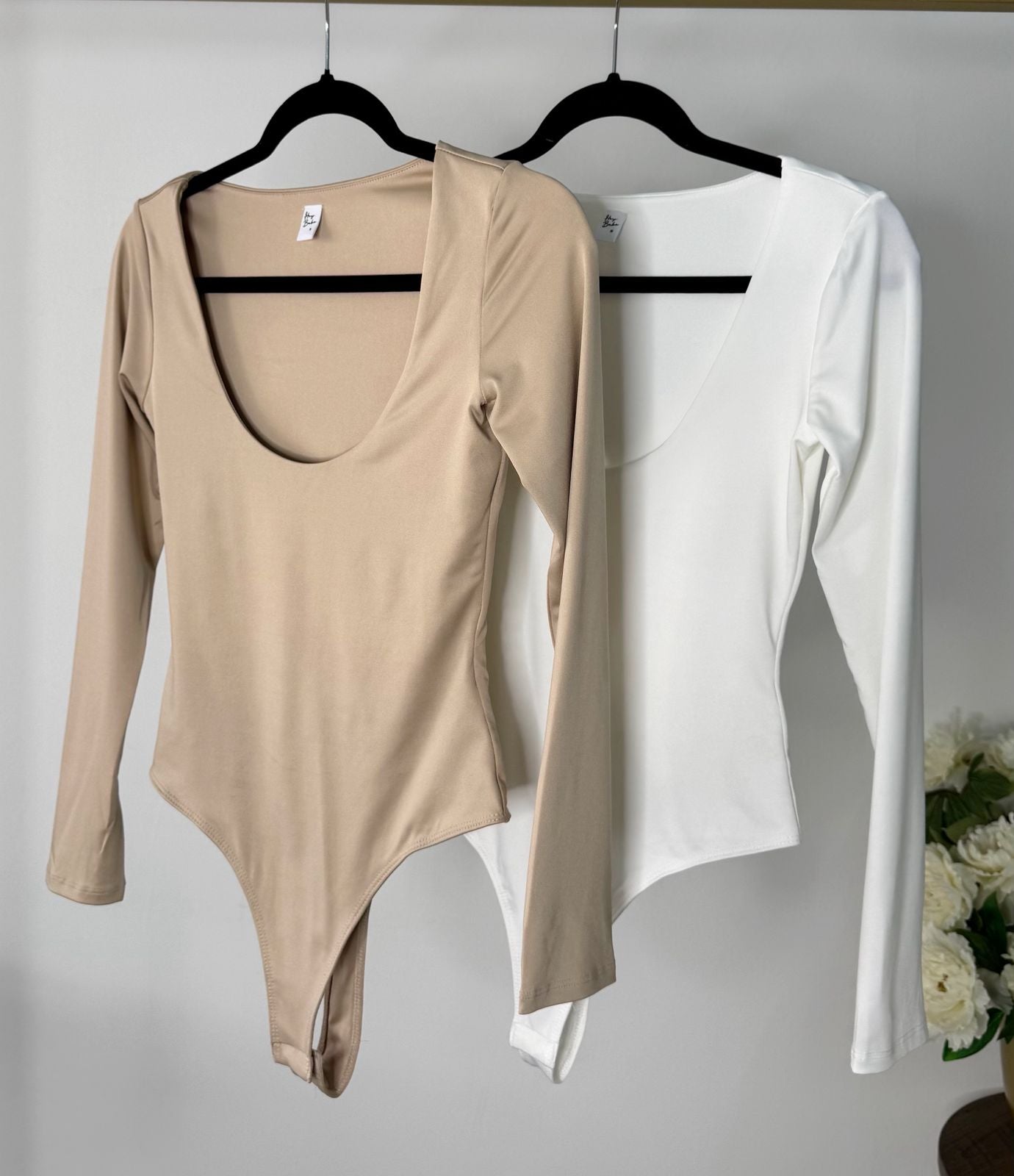 Body manga larga blanco
