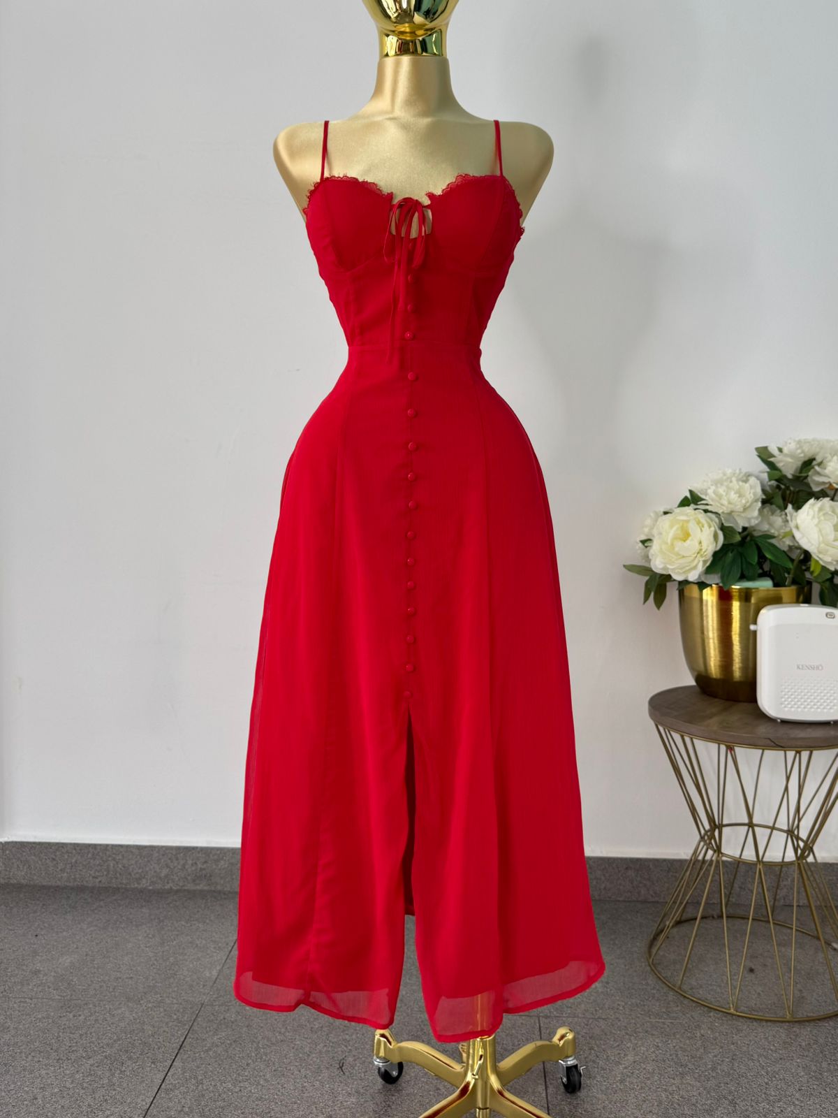 Vestido midi rojo