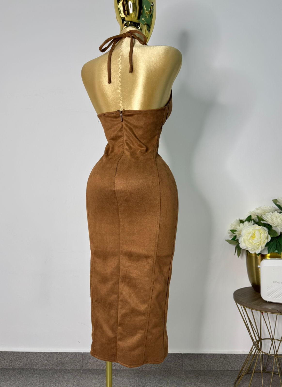Vestido hater gamuza cafe