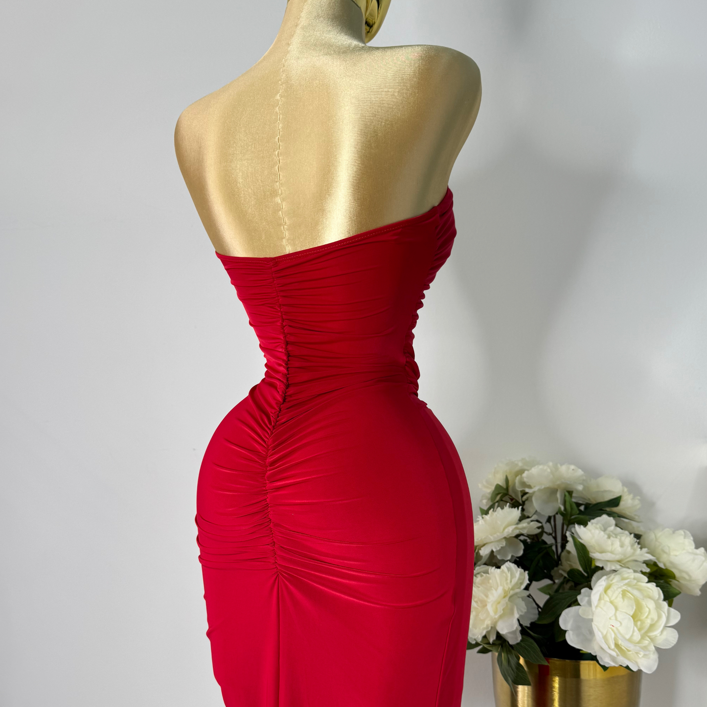 Vestido rojo strapless