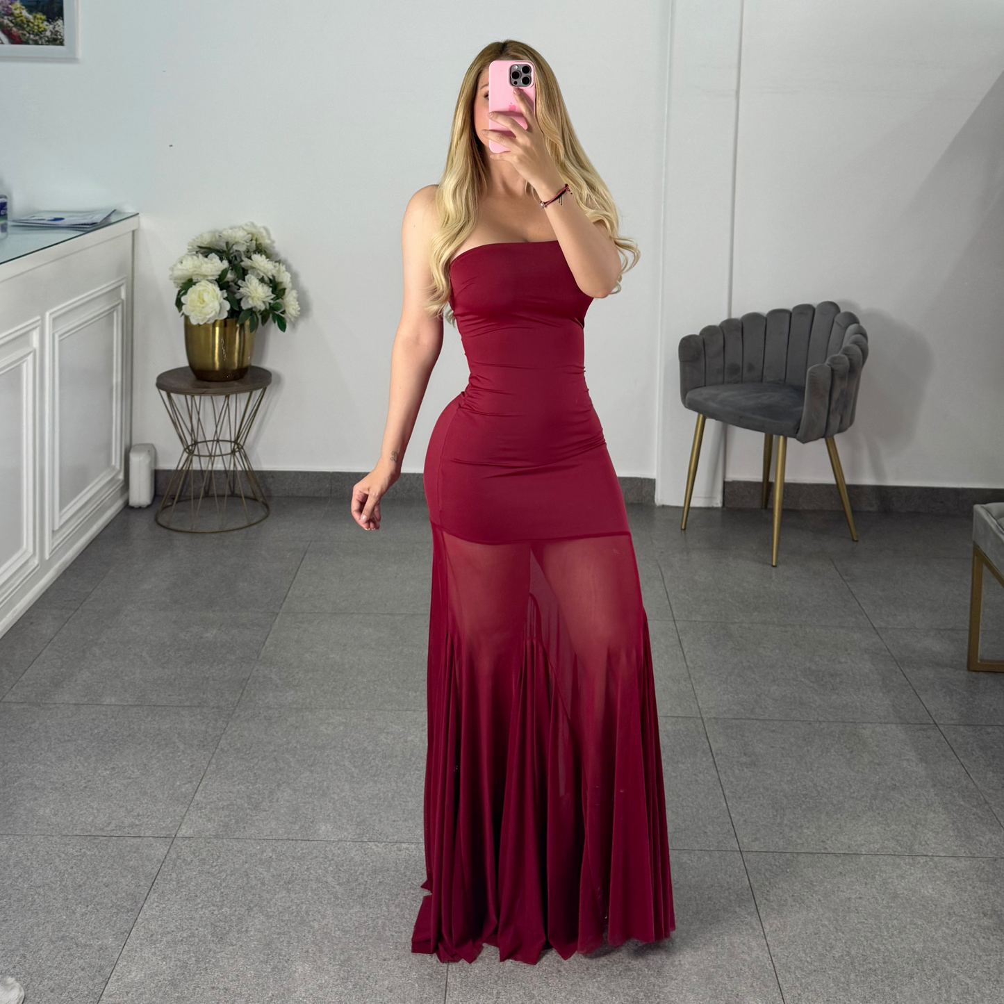 Vestido tinto licra