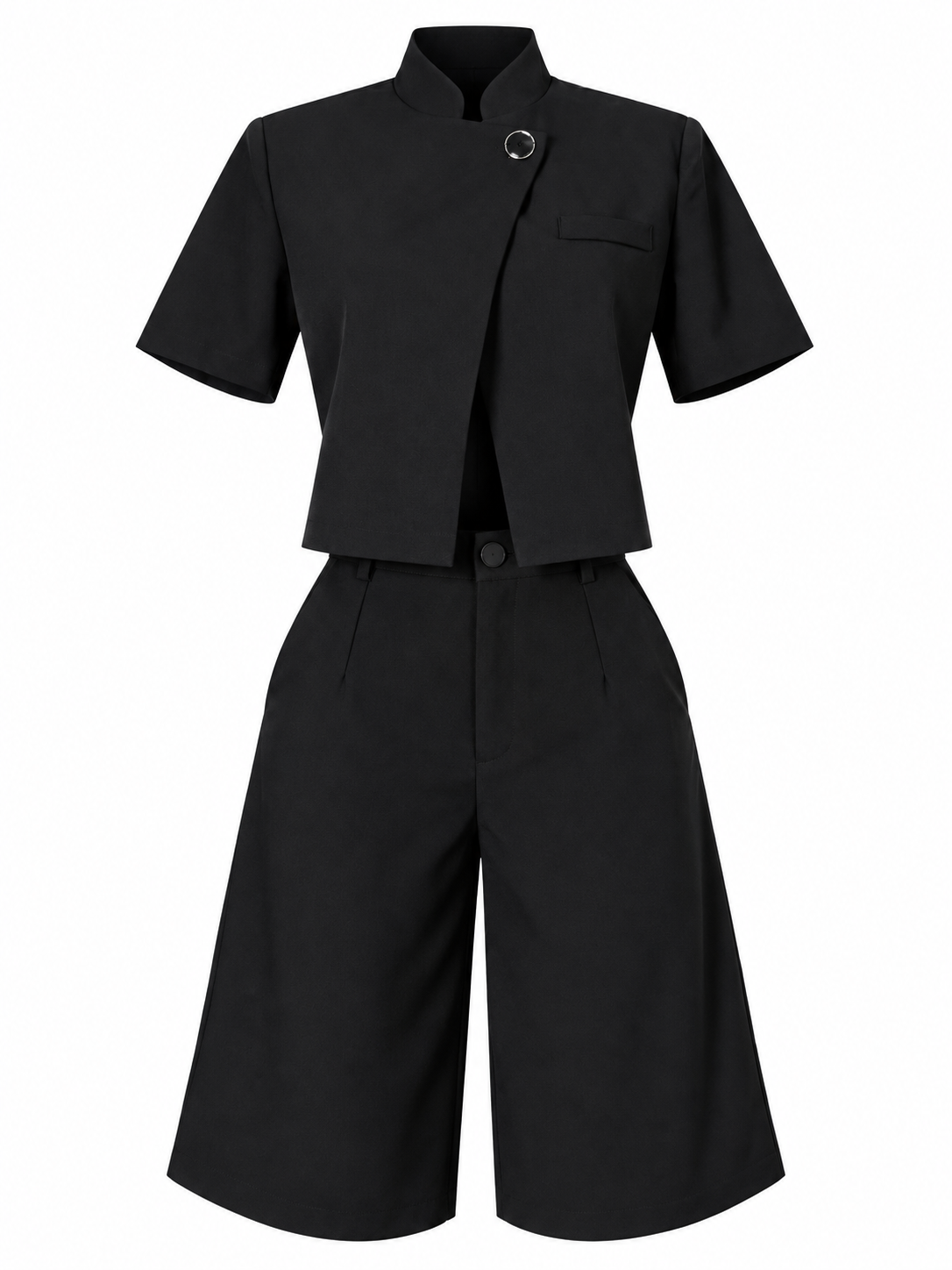 Conjunto negro blazer corto & shorts bermuda