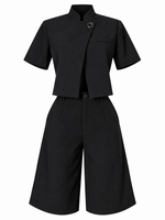 Conjunto negro blazer corto & shorts bermuda