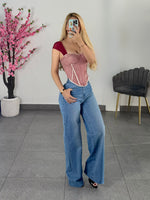 Corset cuadros rojo