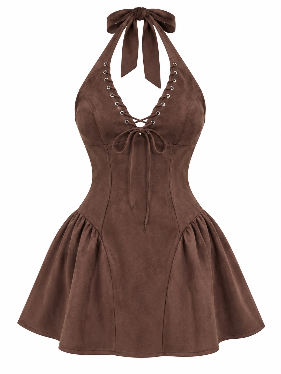 Vestido gamuza cafe