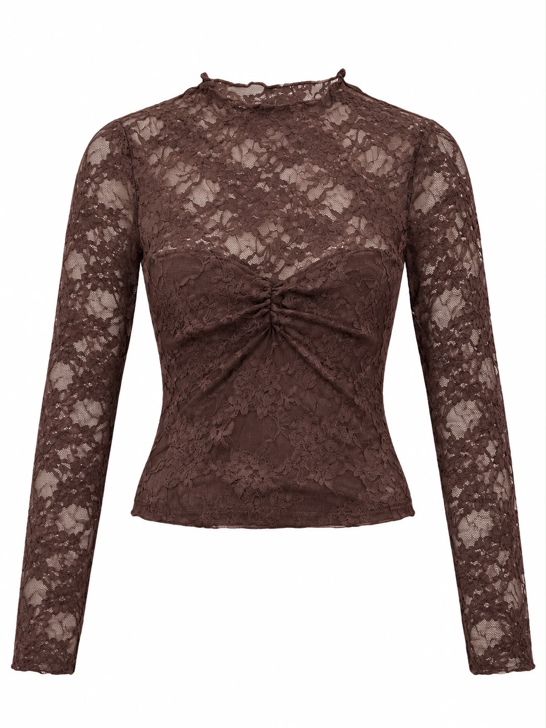 Blusa encaje cafe