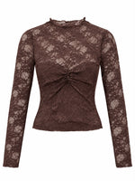 Blusa encaje cafe