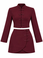 Set burgungy falda
