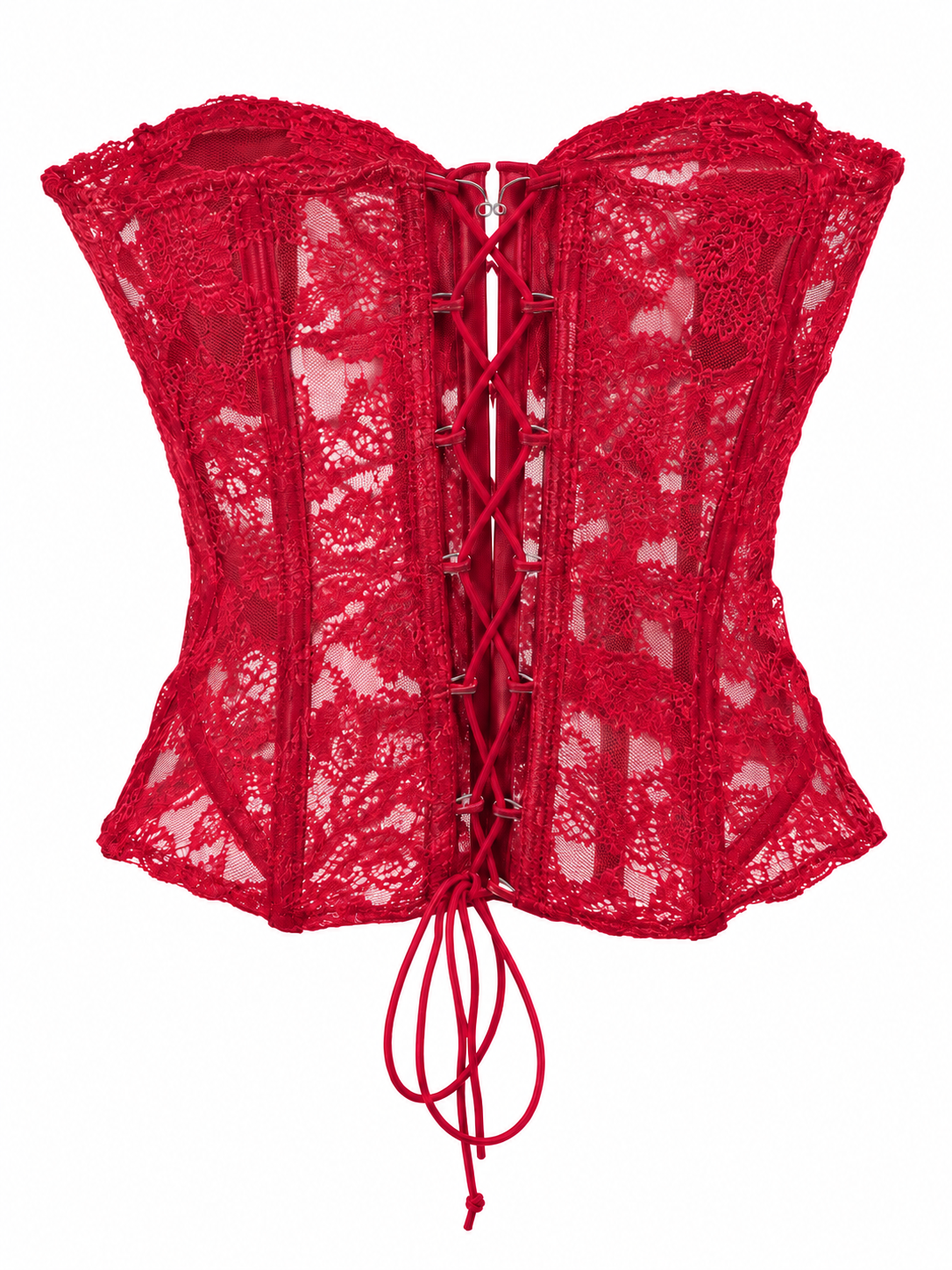 Top vino encaje strapless