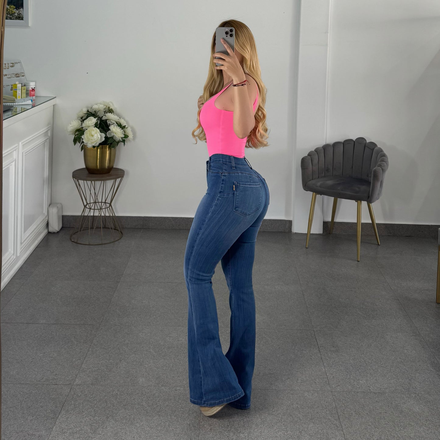 Vibrant jeans corte campana claro