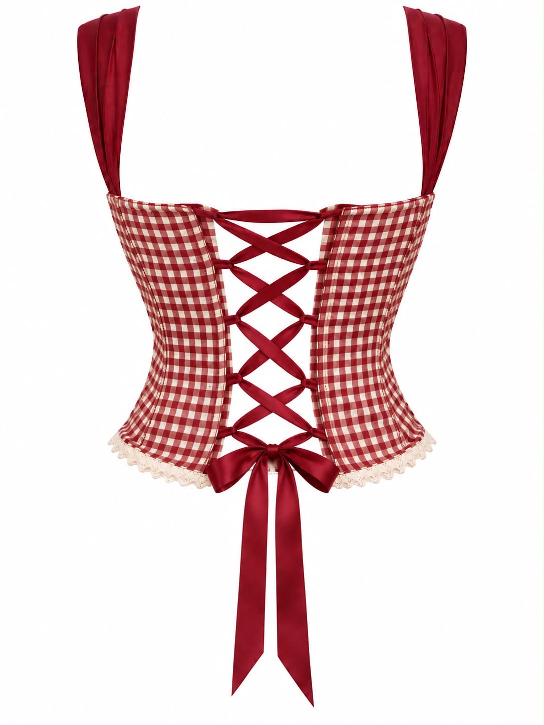 Corset cuadros rojo