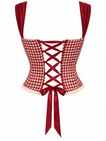 Corset cuadros rojo