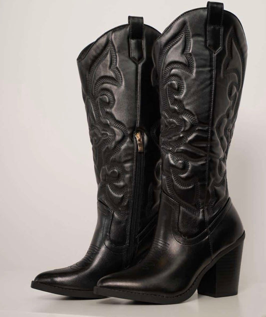 Bota vaquera negra