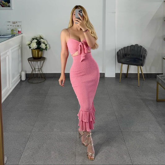 Vestido rosa coral