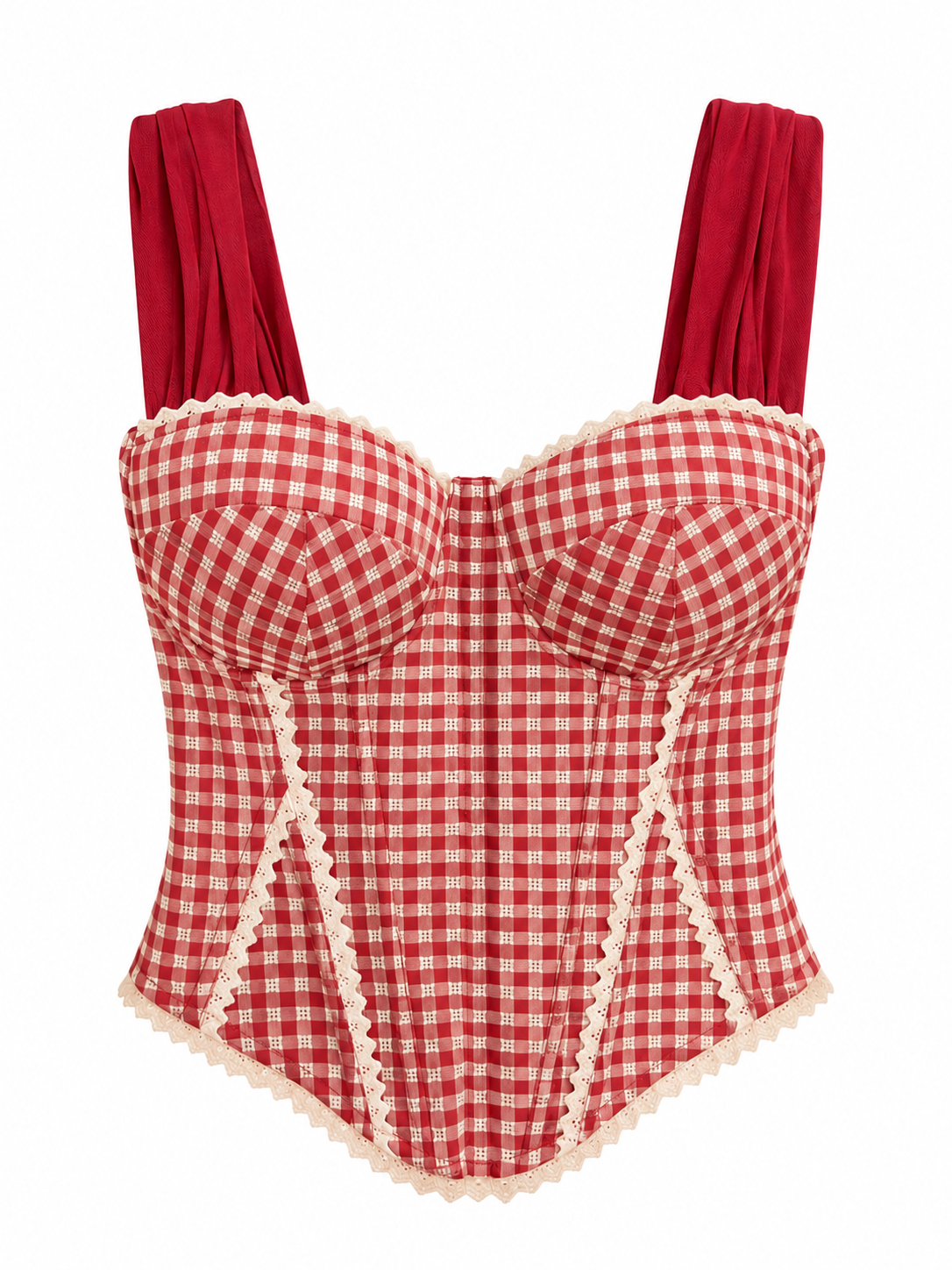 Corset cuadros rojo
