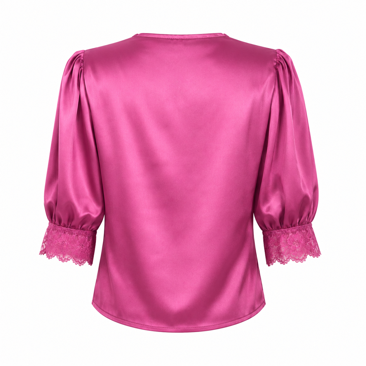 Blusa satin magenta