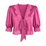 Blusa satin magenta