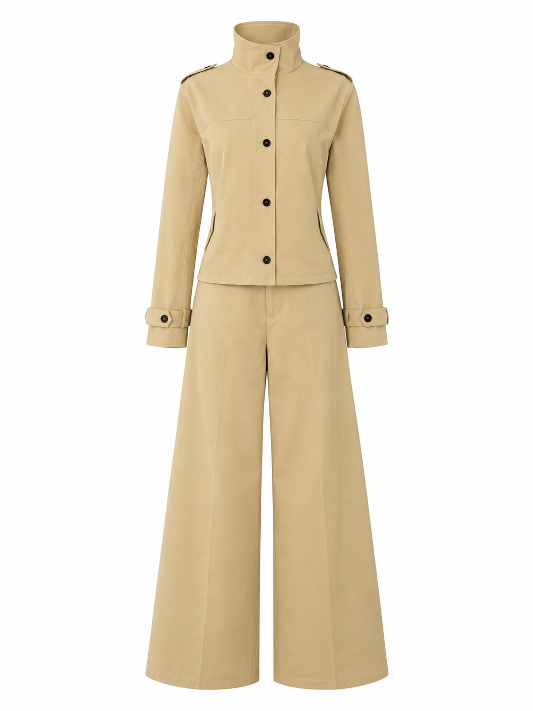 Conjunto beige gabardina