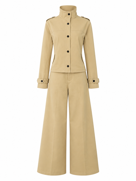 Conjunto beige gabardina