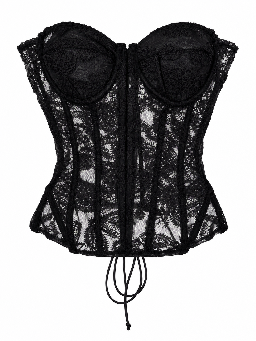 Top negro encaje strapless
