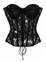 Top negro encaje strapless