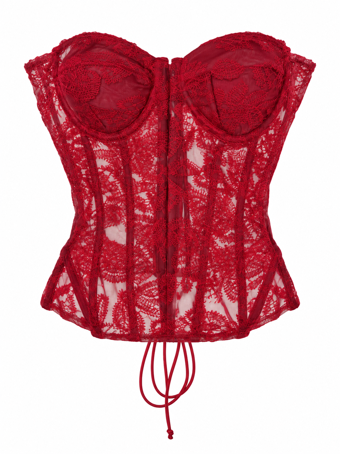 Top vino encaje strapless
