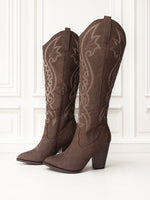 Botas vaqueras cafe