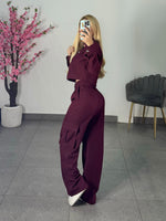 Set jacket y pantalon burgundy