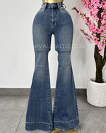 Vibrants jeans campana deslavado