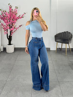 Blusa basica licra azul cielo