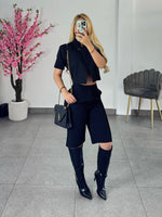Conjunto negro blazer corto & shorts bermuda