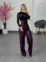 Pantalon vinipiel burgundy