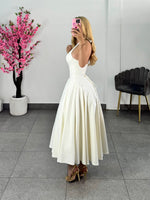 Vestido midi polka cafe