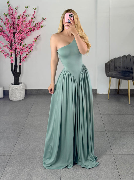 Vestido pistache largo