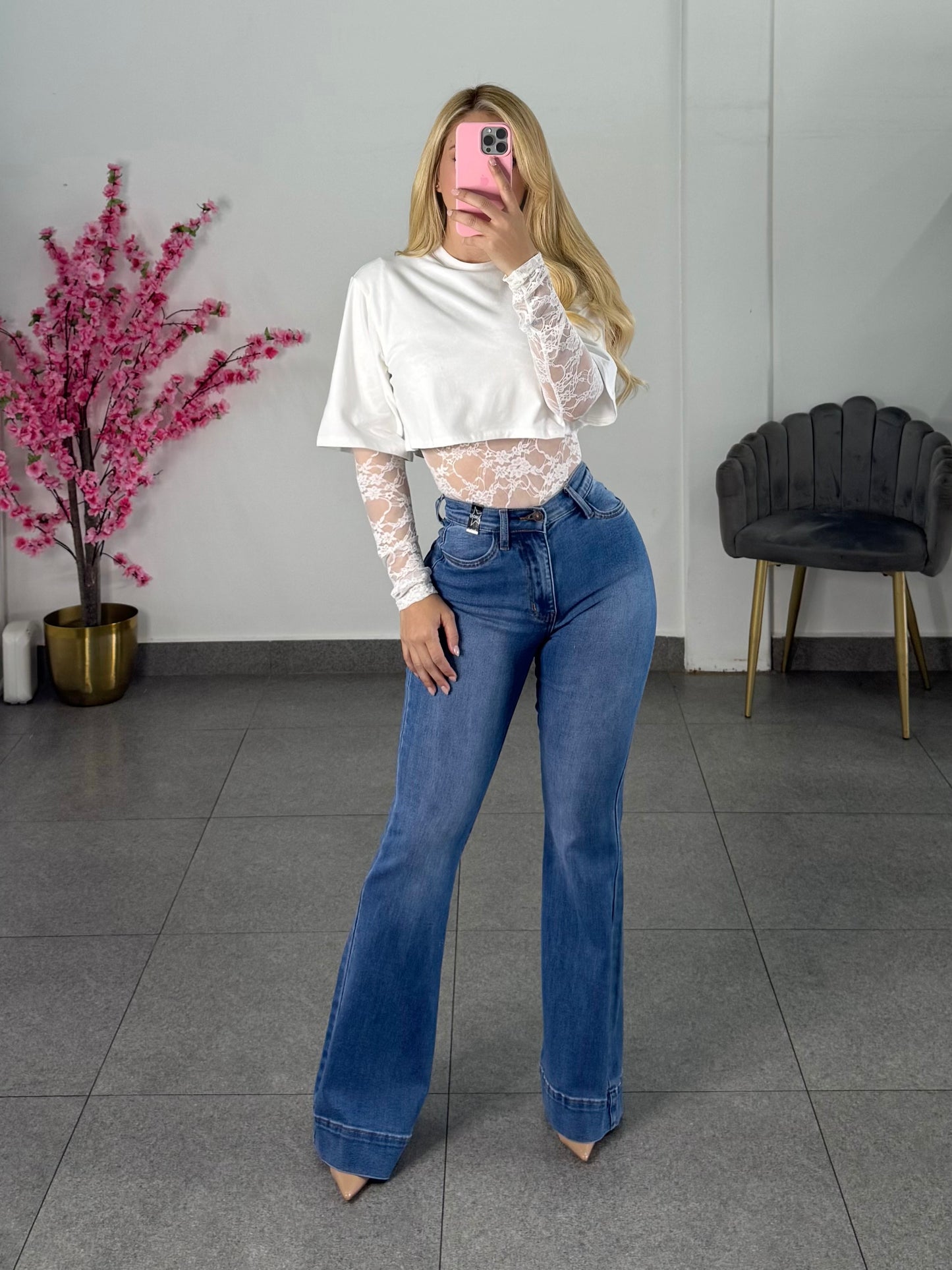 Vibrant corte campana claro con dobles abajo y push up