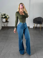 Jeans vibrant corte recto mezclilla